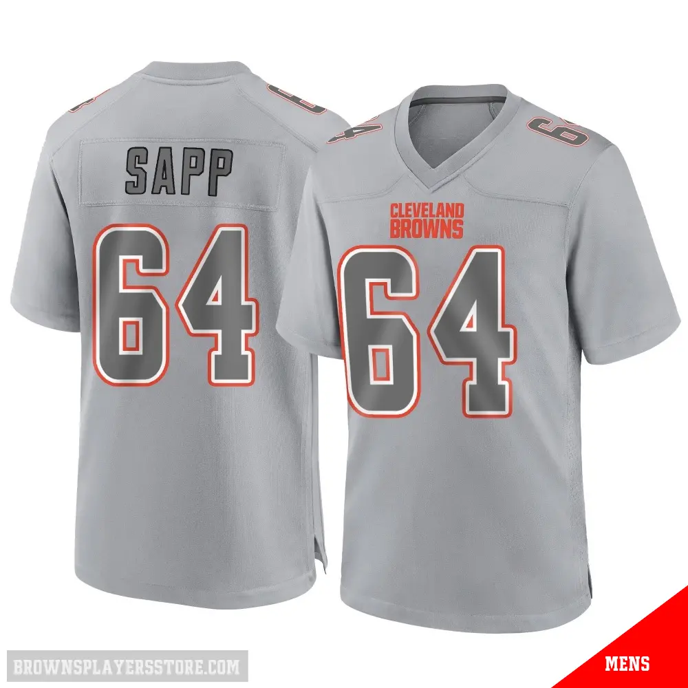 ＃64 Men's Tyreak Sapp Gray Game Cleveland Browns Atmosphere Fashion Jersey
