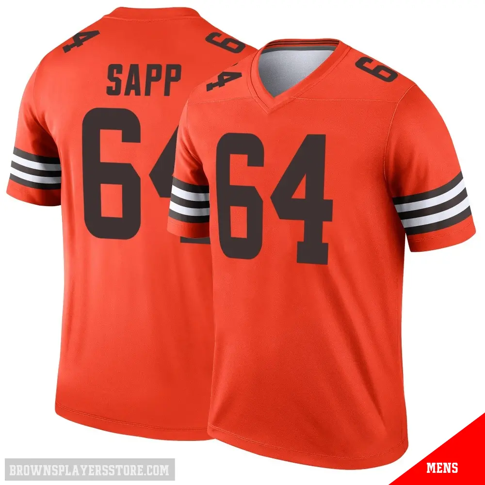 ＃64 Men's Tyreak Sapp Orange Legend Cleveland Browns Inverted Jersey