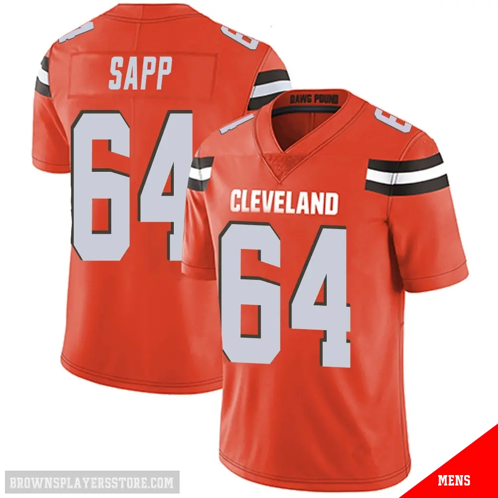 ＃64 Men's Tyreak Sapp Orange Limited Cleveland Browns Alternate Vapor Untouchable Jersey