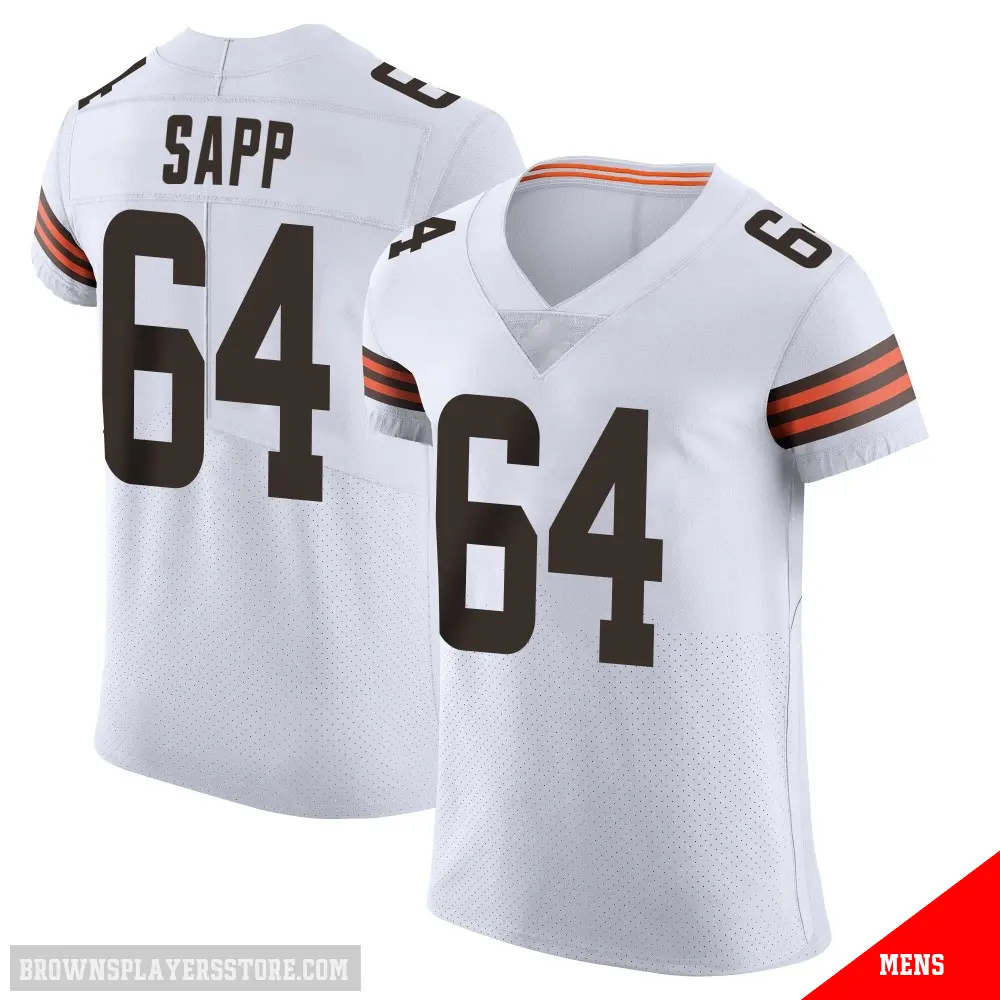 ＃64 Men's Tyreak Sapp White Elite Cleveland Browns Vapor Jersey