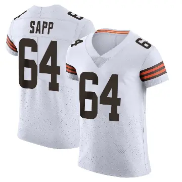 ＃64 Men's Tyreak Sapp White Elite Cleveland Browns Vapor Jersey