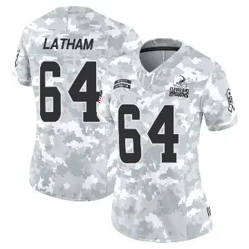 ＃64 Women's Brady Latham Arctic Camo Limited Cleveland Browns 2024 Salute to Service Jersey