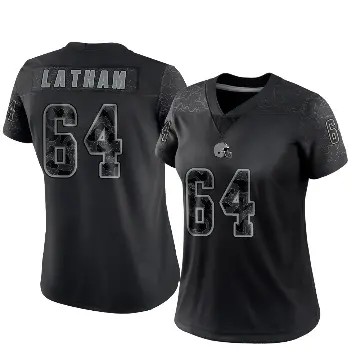 ＃64 Women's Brady Latham Black Limited Cleveland Browns Reflective Jersey