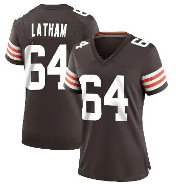 ＃64 Women's Brady Latham Brown Game Cleveland Browns Team Color Jersey