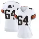 ＃64 Women's Brady Latham White Game Cleveland Browns Jersey