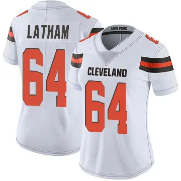 ＃64 Women's Brady Latham White Limited Cleveland Browns Vapor Untouchable Jersey