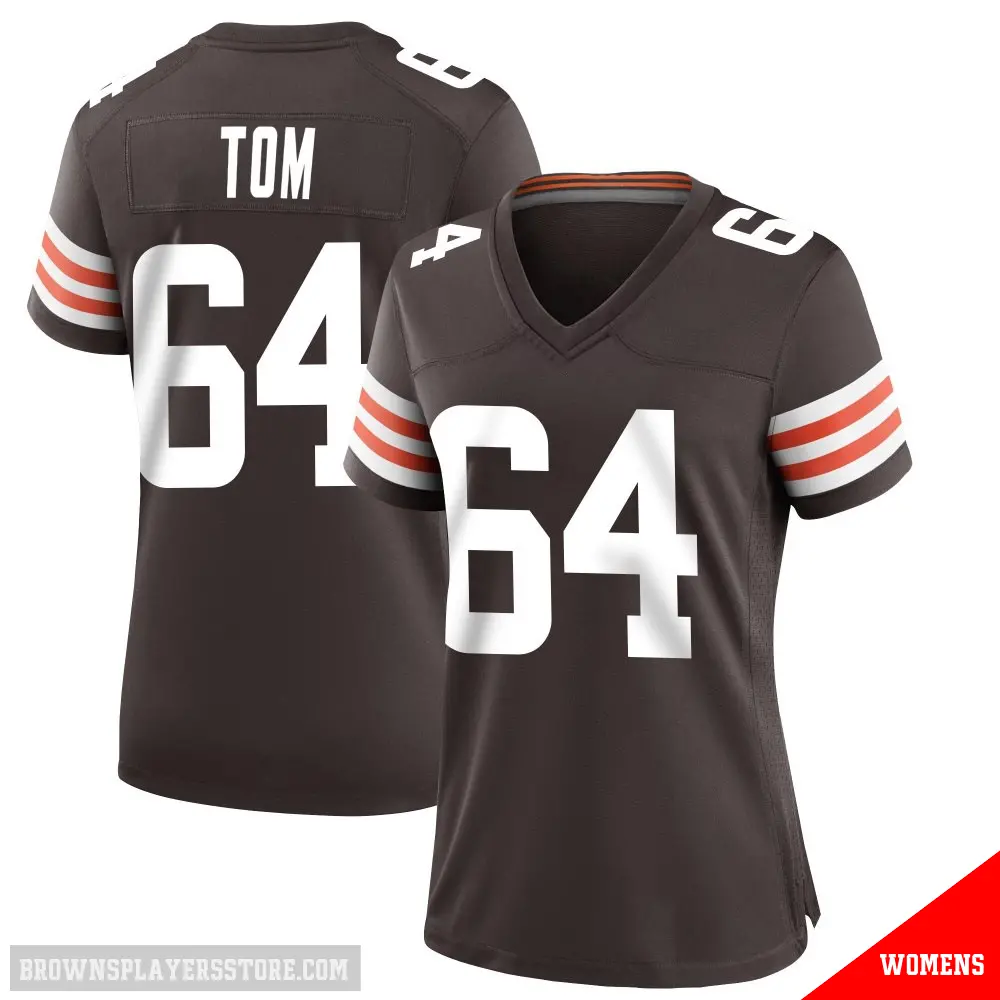 ＃64 Women's Cameron Tom Brown Game Cleveland Browns Team Color Jersey