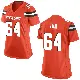 ＃64 Women's Cameron Tom Orange Game Cleveland Browns Alternate Jersey