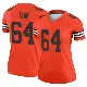 ＃64 Women's Cameron Tom Orange Legend Cleveland Browns Inverted Jersey