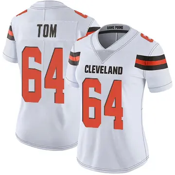 ＃64 Women's Cameron Tom White Limited Cleveland Browns Vapor Untouchable Jersey