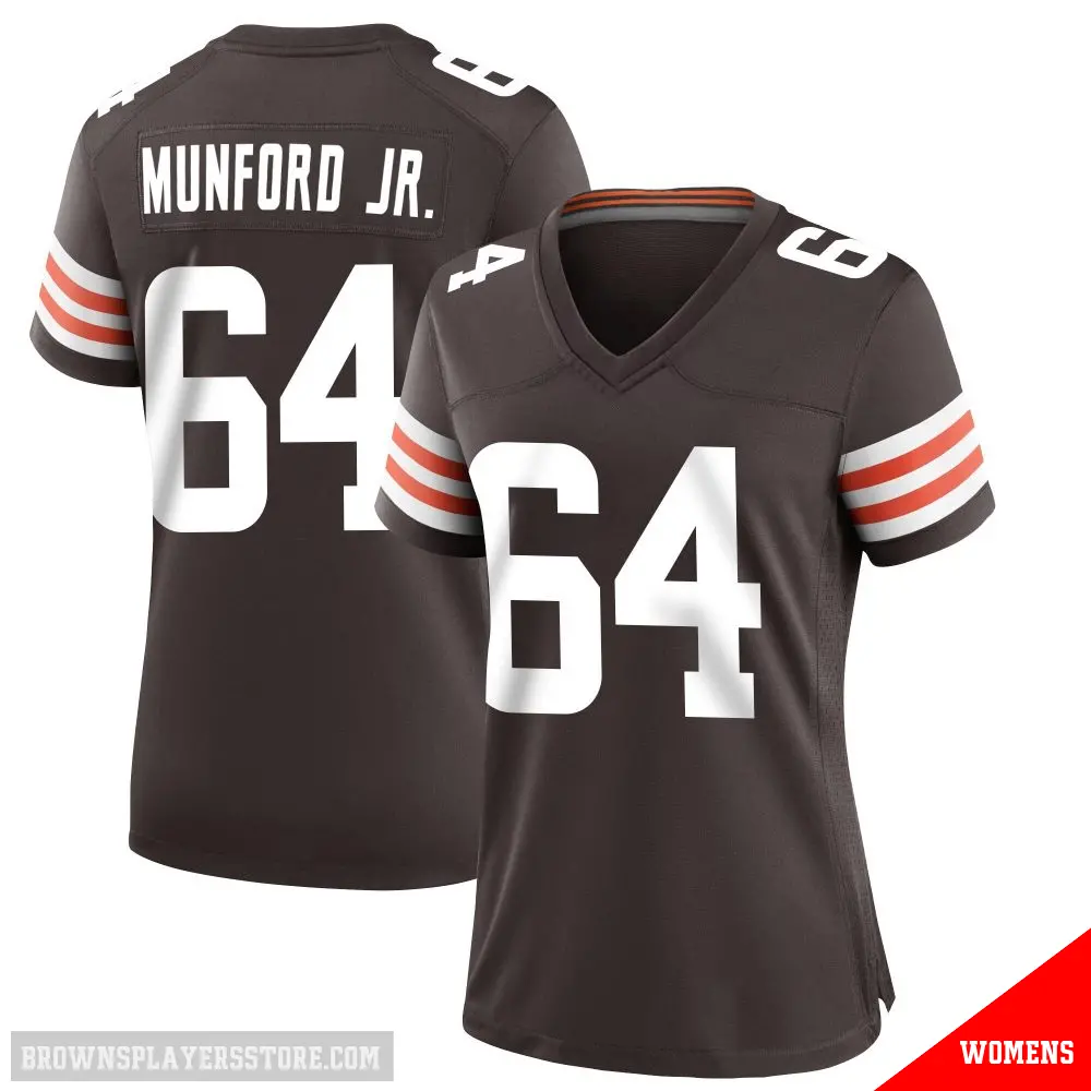 ＃64 Women's Thayer Munford Jr. Brown Game Cleveland Browns Team Color Jersey