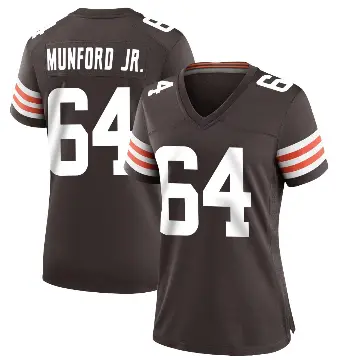 ＃64 Women's Thayer Munford Jr. Brown Game Cleveland Browns Team Color Jersey