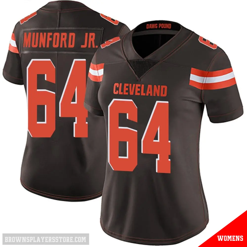 ＃64 Women's Thayer Munford Jr. Brown Limited Cleveland Browns Team Color Vapor Untouchable Jersey