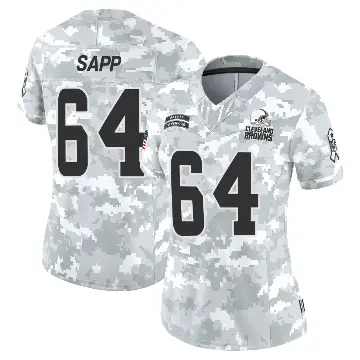 ＃64 Women's Tyreak Sapp Arctic Camo Limited Cleveland Browns 2024 Salute to Service Jersey