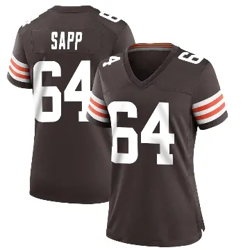 ＃64 Women's Tyreak Sapp Brown Game Cleveland Browns Team Color Jersey