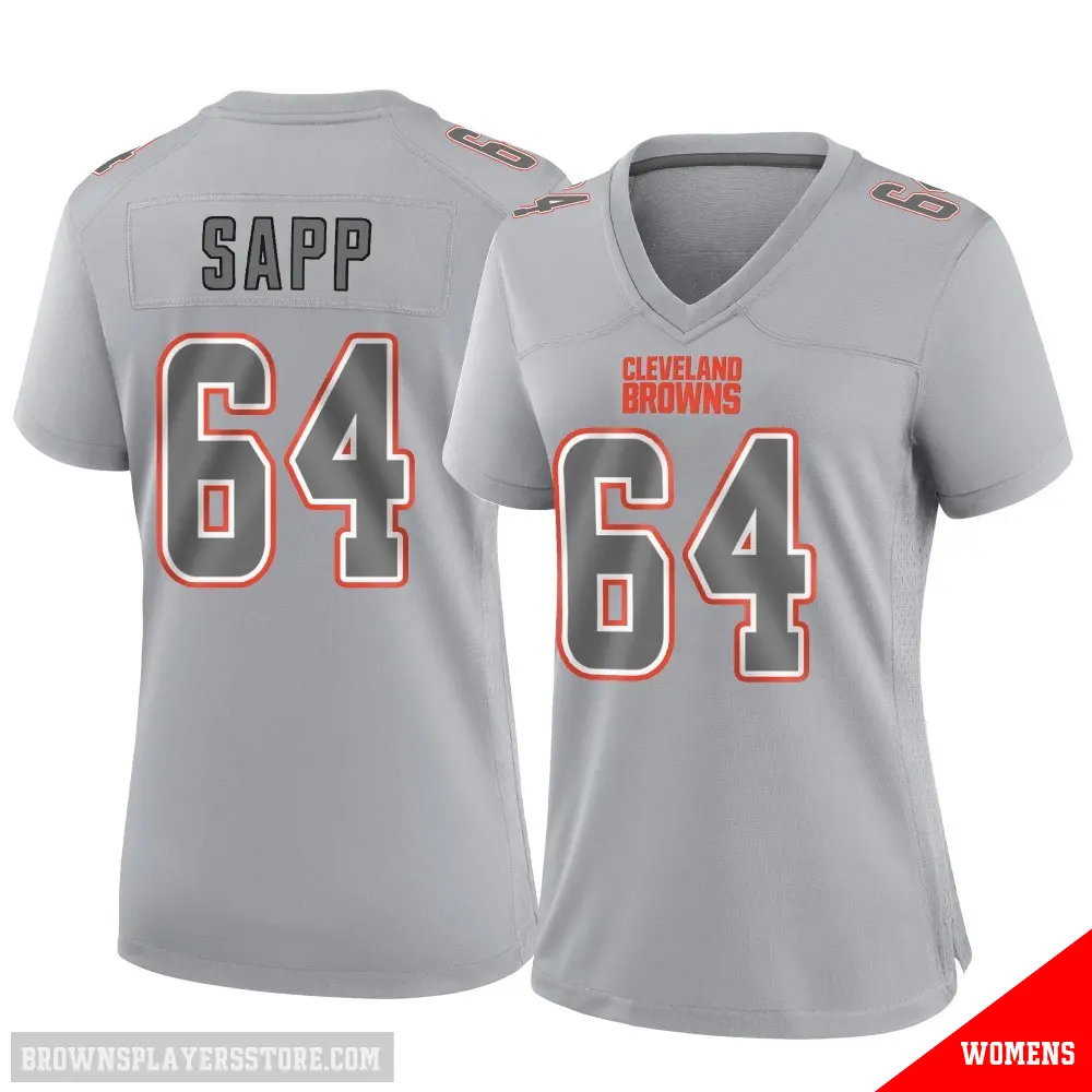 ＃64 Women's Tyreak Sapp Gray Game Cleveland Browns Atmosphere Fashion Jersey