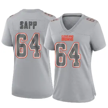 ＃64 Women's Tyreak Sapp Gray Game Cleveland Browns Atmosphere Fashion Jersey