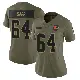 ＃64 Women's Tyreak Sapp Olive Limited Cleveland Browns 2025 Salute to Service Jersey