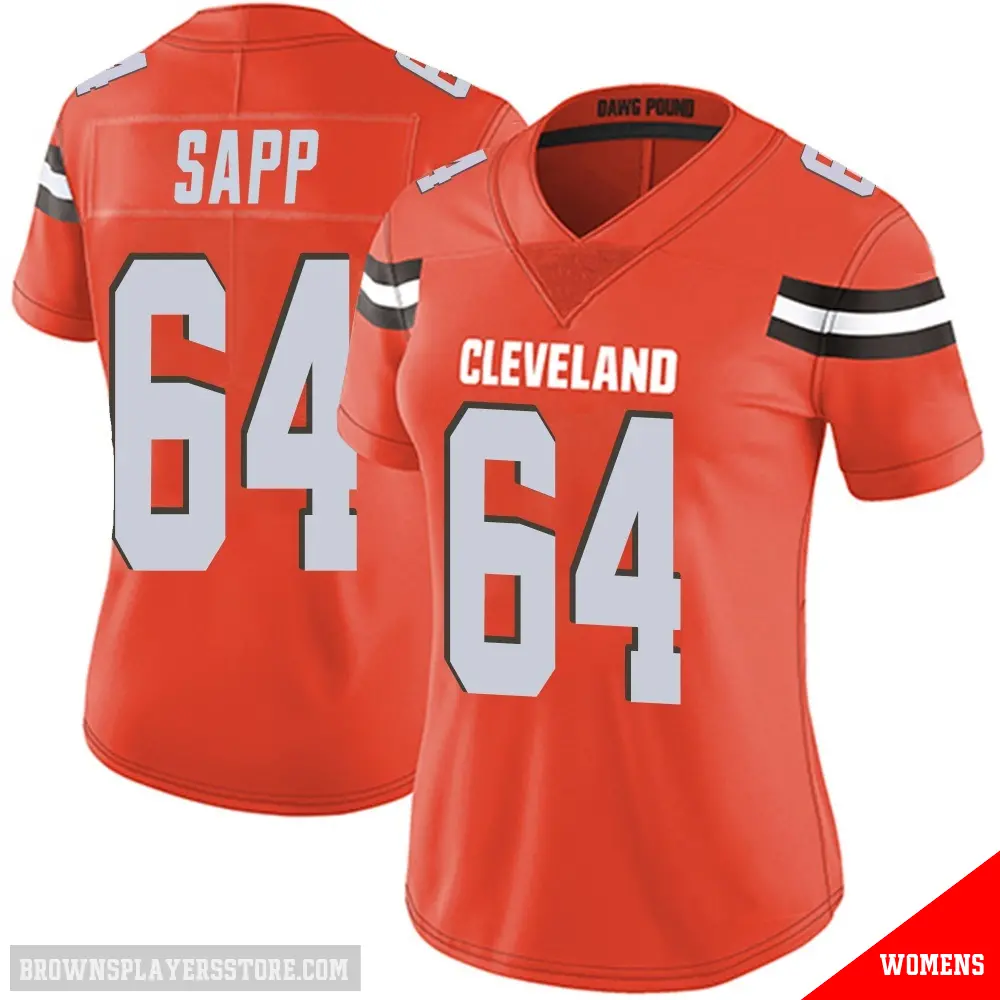 ＃64 Women's Tyreak Sapp Orange Limited Cleveland Browns Alternate Vapor Untouchable Jersey