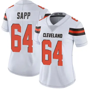 ＃64 Women's Tyreak Sapp White Limited Cleveland Browns Vapor Untouchable Jersey