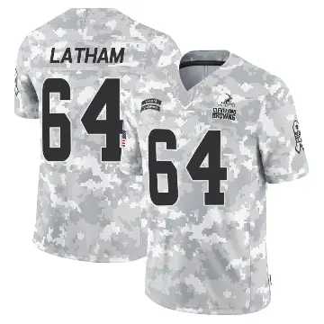 ＃64 Youth Brady Latham Arctic Camo Limited Cleveland Browns 2024 Salute to Service Jersey