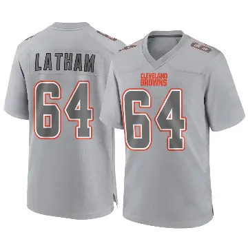 ＃64 Youth Brady Latham Gray Game Cleveland Browns Atmosphere Fashion Jersey
