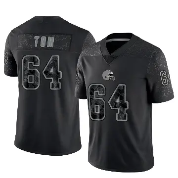 ＃64 Youth Cameron Tom Black Limited Cleveland Browns Reflective Jersey