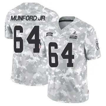 ＃64 Youth Thayer Munford Jr. Arctic Camo Limited Cleveland Browns 2024 Salute to Service Jersey