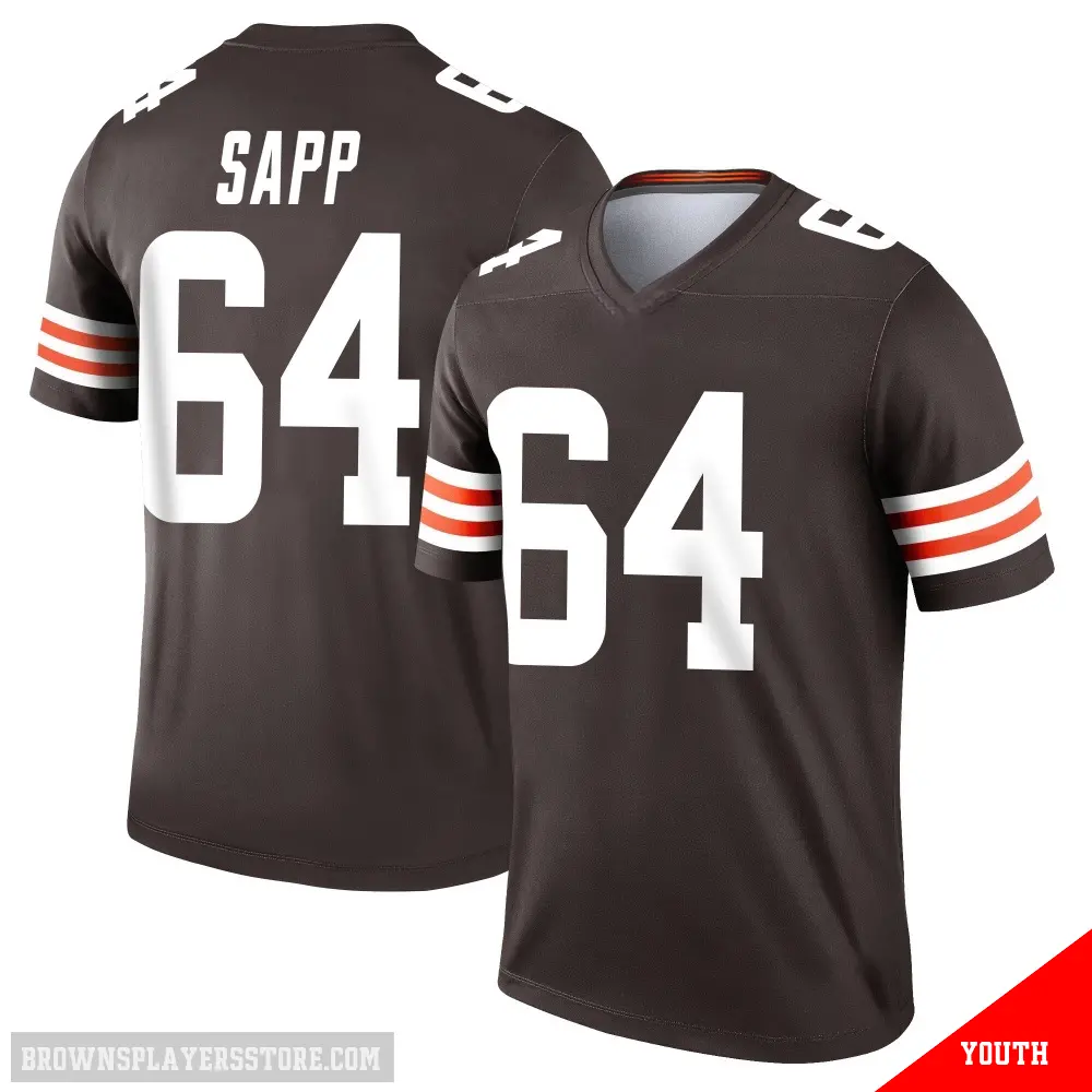 ＃64 Youth Tyreak Sapp Brown Legend Cleveland Browns Jersey