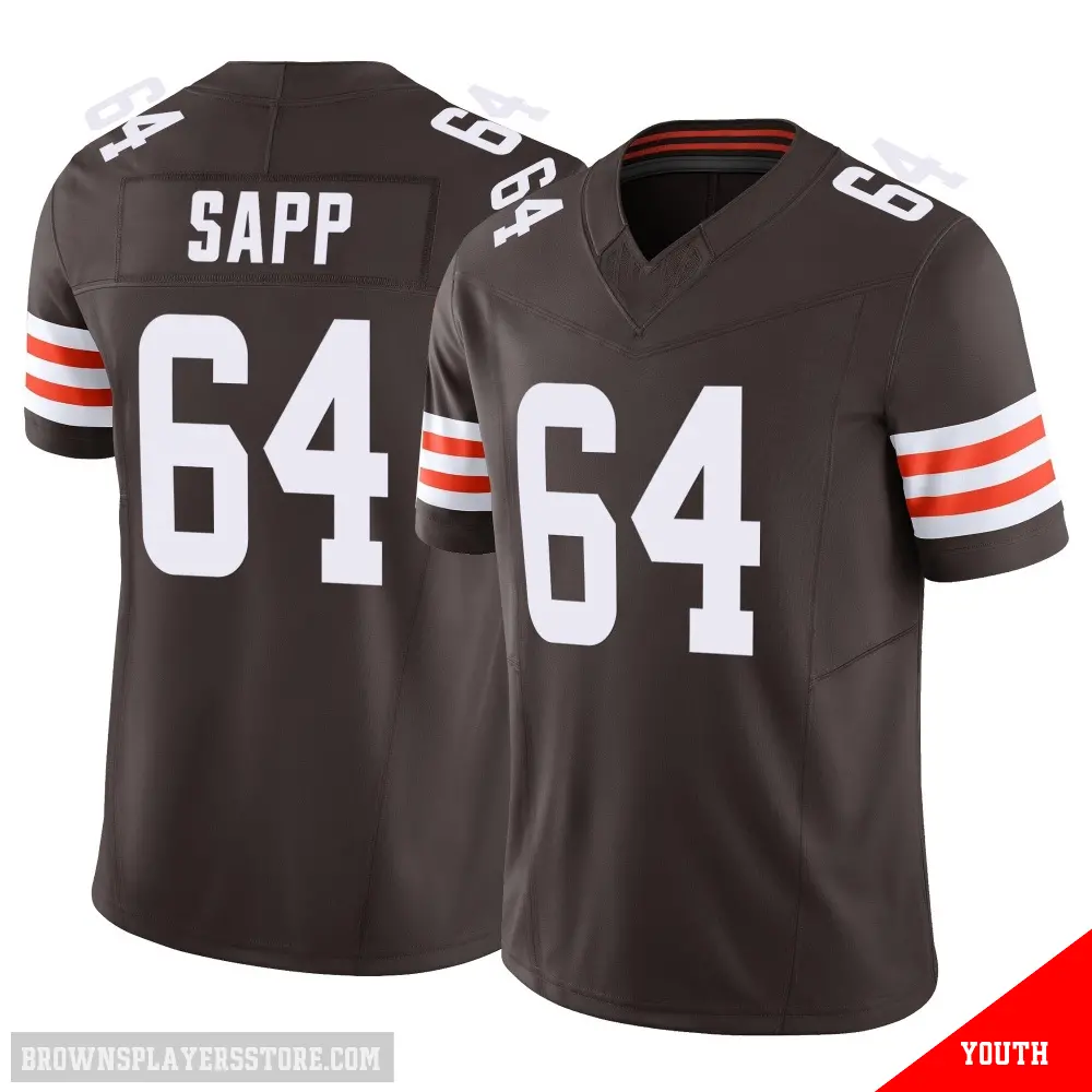 ＃64 Youth Tyreak Sapp Brown Limited Cleveland Browns Vapor F.U.S.E. Jersey