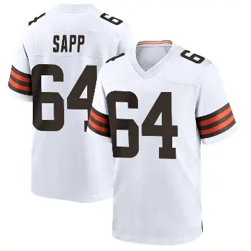＃64 Youth Tyreak Sapp White Game Cleveland Browns Jersey