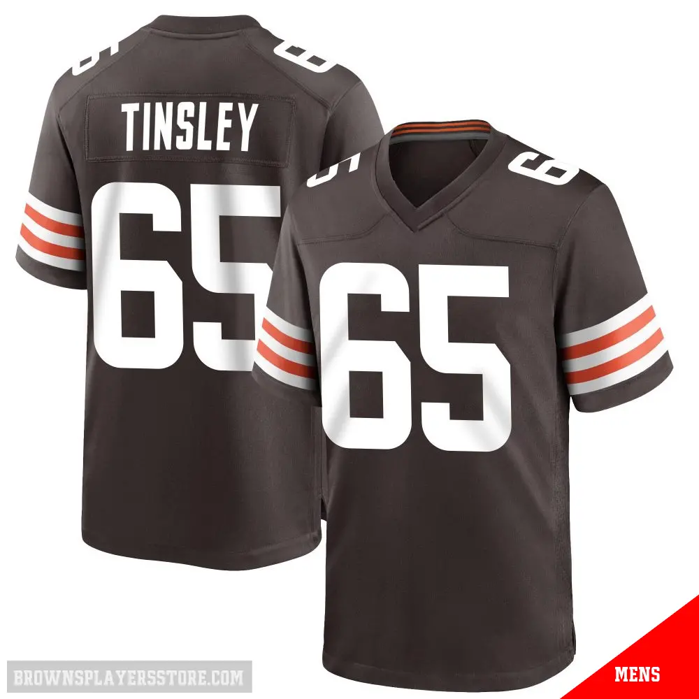 ＃65 Men's Dartanyan Tinsley Brown Game Cleveland Browns Team Color Jersey