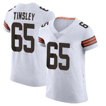＃65 Men's Dartanyan Tinsley White Elite Cleveland Browns Vapor Jersey