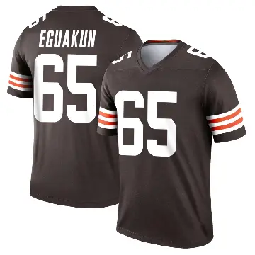 ＃65 Men's Kingsley Eguakun Brown Legend Cleveland Browns Jersey