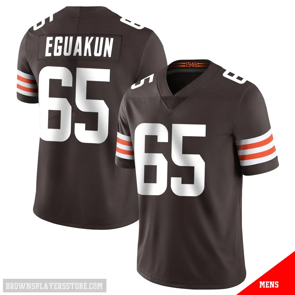 ＃65 Men's Kingsley Eguakun Brown Limited Cleveland Browns Team Color Vapor Untouchable Jersey