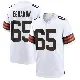 ＃65 Men's Kingsley Eguakun White Game Cleveland Browns Jersey