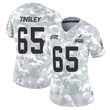 ＃65 Women's Dartanyan Tinsley Arctic Camo Limited Cleveland Browns 2024 Salute to Service Jersey