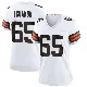 ＃65 Women's Kingsley Eguakun White Game Cleveland Browns Jersey