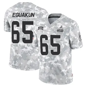 ＃65 Youth Kingsley Eguakun Arctic Camo Limited Cleveland Browns 2024 Salute to Service Jersey