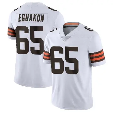 ＃65 Youth Kingsley Eguakun White Limited Cleveland Browns Vapor Untouchable Jersey