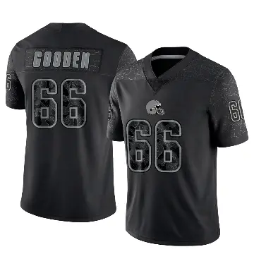 ＃66 Men's Bernard Gooden Black Limited Cleveland Browns Reflective Jersey
