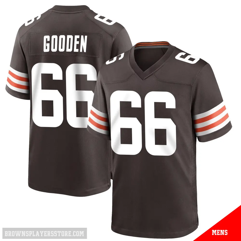＃66 Men's Bernard Gooden Brown Game Cleveland Browns Team Color Jersey