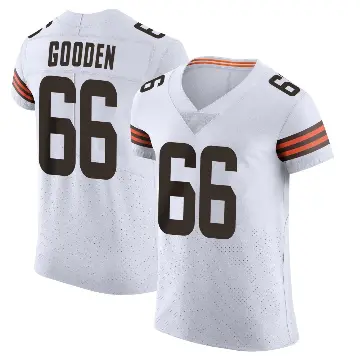 ＃66 Men's Bernard Gooden White Elite Cleveland Browns Vapor Jersey