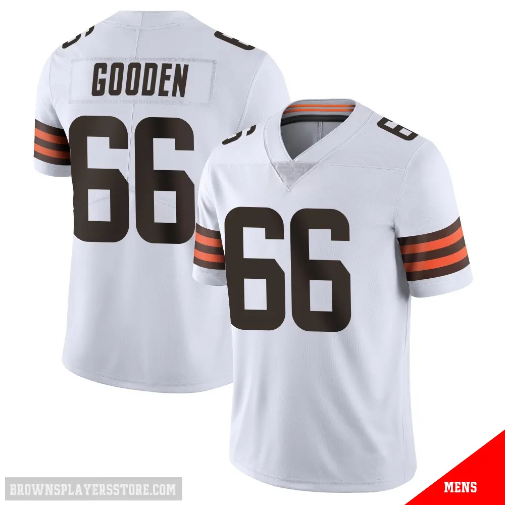 ＃66 Men's Bernard Gooden White Limited Cleveland Browns Vapor Untouchable Jersey