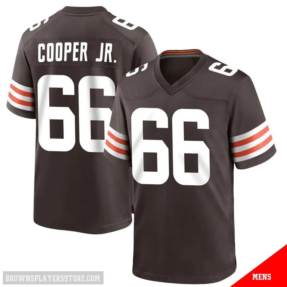 ＃66 Men's Keith Cooper Jr. Brown Game Cleveland Browns Team Color Jersey