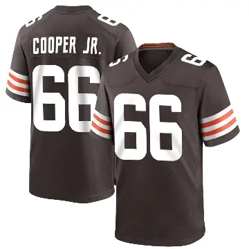 ＃66 Men's Keith Cooper Jr. Brown Game Cleveland Browns Team Color Jersey