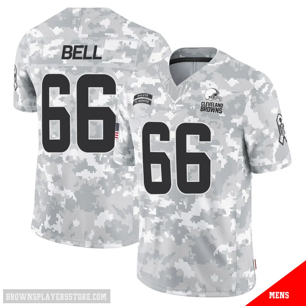 ＃66 Men's Travis Bell Arctic Camo Limited Cleveland Browns 2024 Salute to Service Jersey