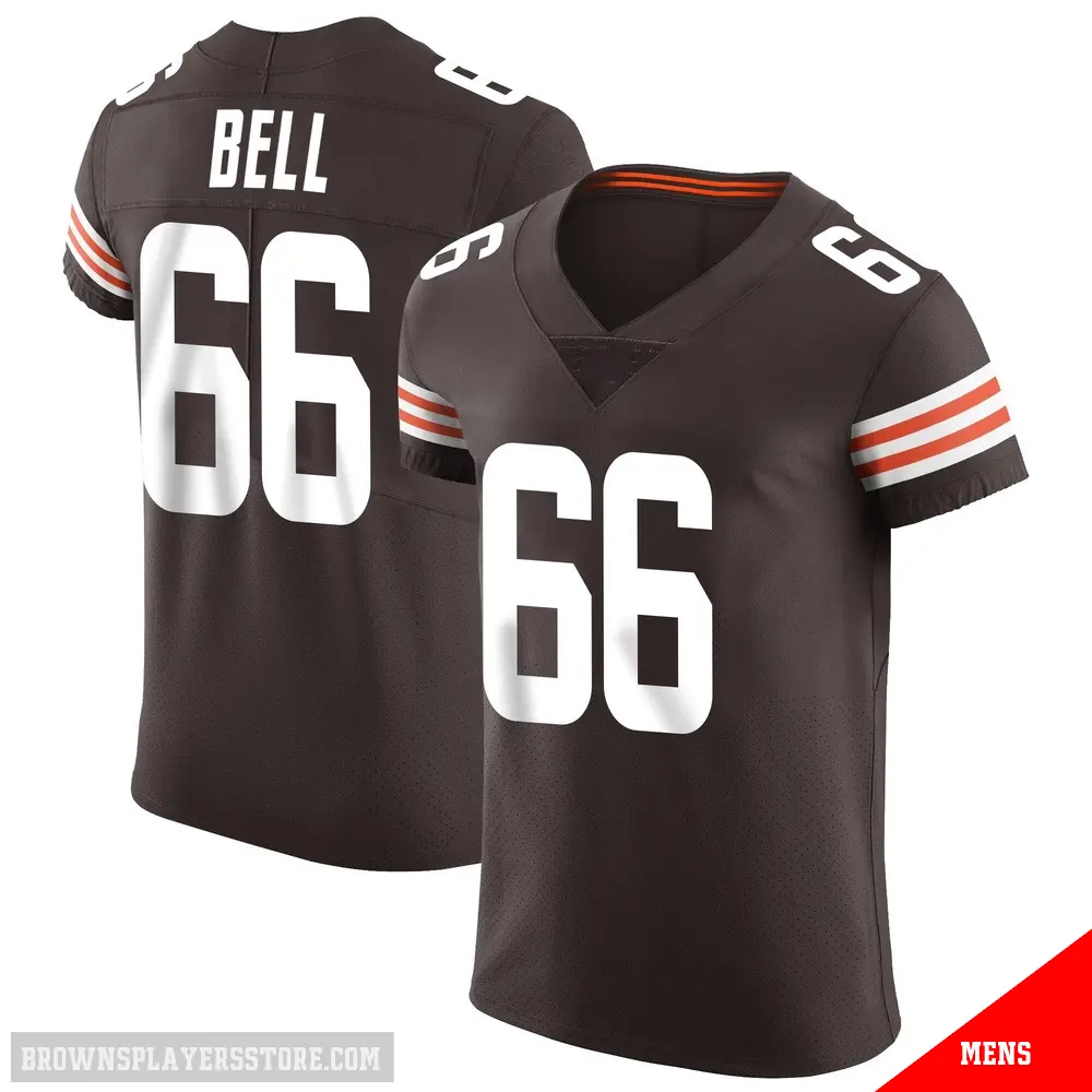 ＃66 Men's Travis Bell Brown Elite Cleveland Browns Vapor Jersey