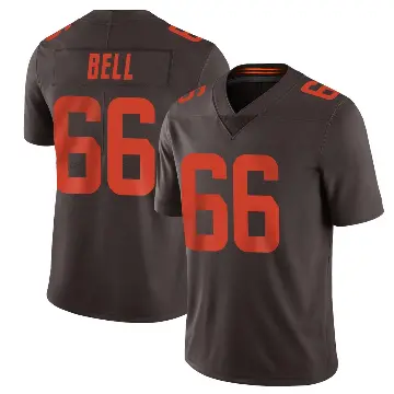 ＃66 Men's Travis Bell Brown Limited Cleveland Browns Vapor Alternate Jersey