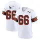 ＃66 Men's Travis Bell White Game Cleveland Browns 1946 Collection Alternate Jersey
